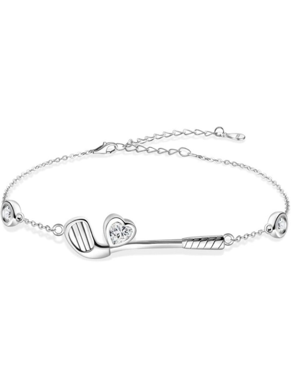 Adjustable S925 Golf Bracelet for Women - CZ Sports Gift for Golf Lovers